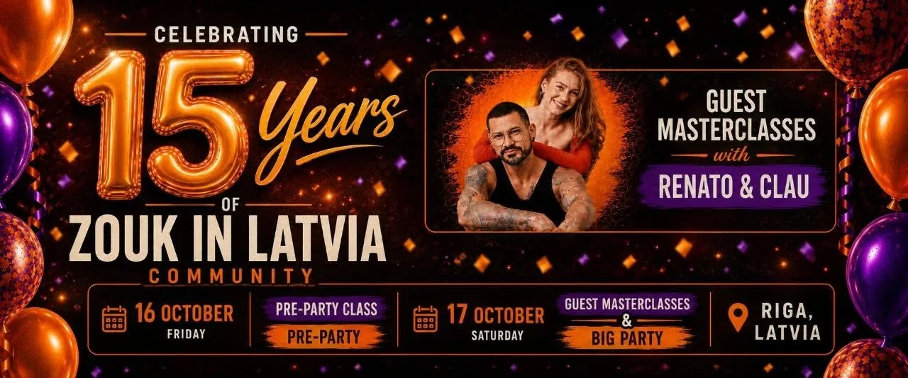 15 Years of Zouk in Latvia Community · Originalflyer 16.–17. Okt. 2026