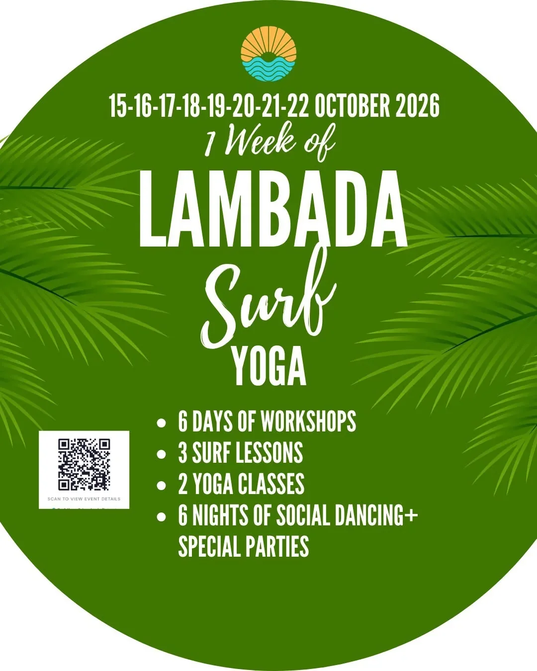 Lambada Surf & Yoga · Originalflyer 15.–22. Okt. 2026