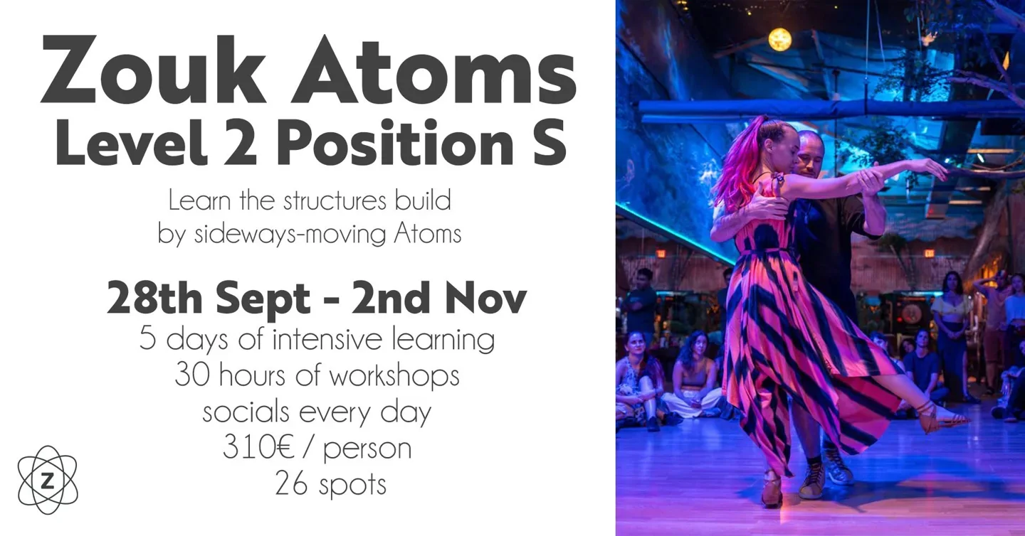 Zouk Atoms Level 2 Position S · Originalflyer 28. Sept. – 2. Okt. 2027