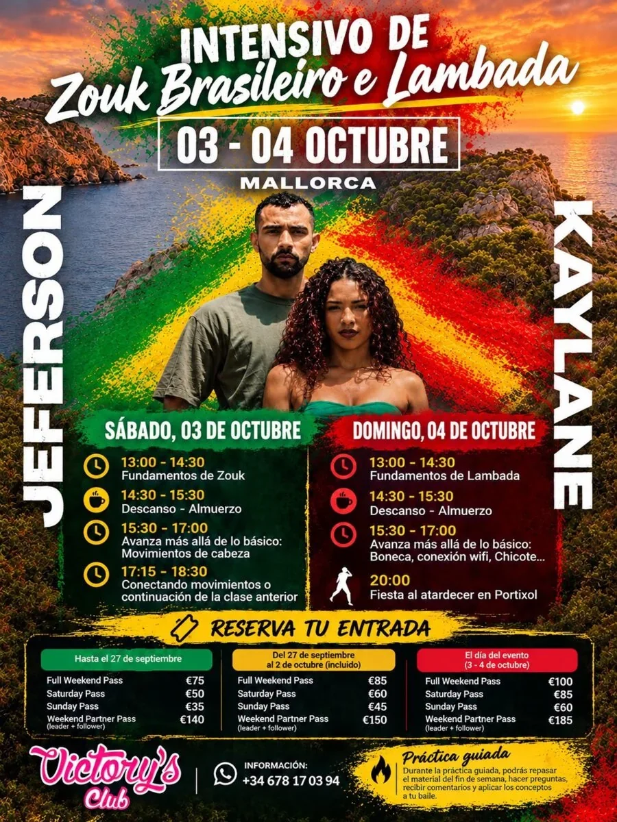 Zouk & Lambada Weekend with Jeferson & Kaylane · Originalflyer 3.–4. Okt. 2026