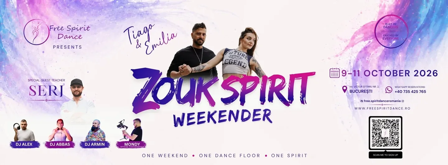 Zouk Spirit Weekender with Tiago & Emilia · Originalflyer 9.–11. Okt. 2026