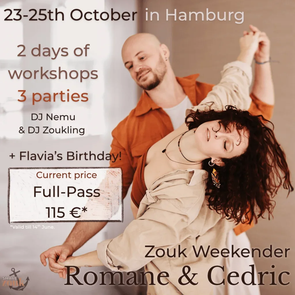 Zouk Weekender with Romane & Cedric · Originalflyer 23.–25. Okt. 2026
