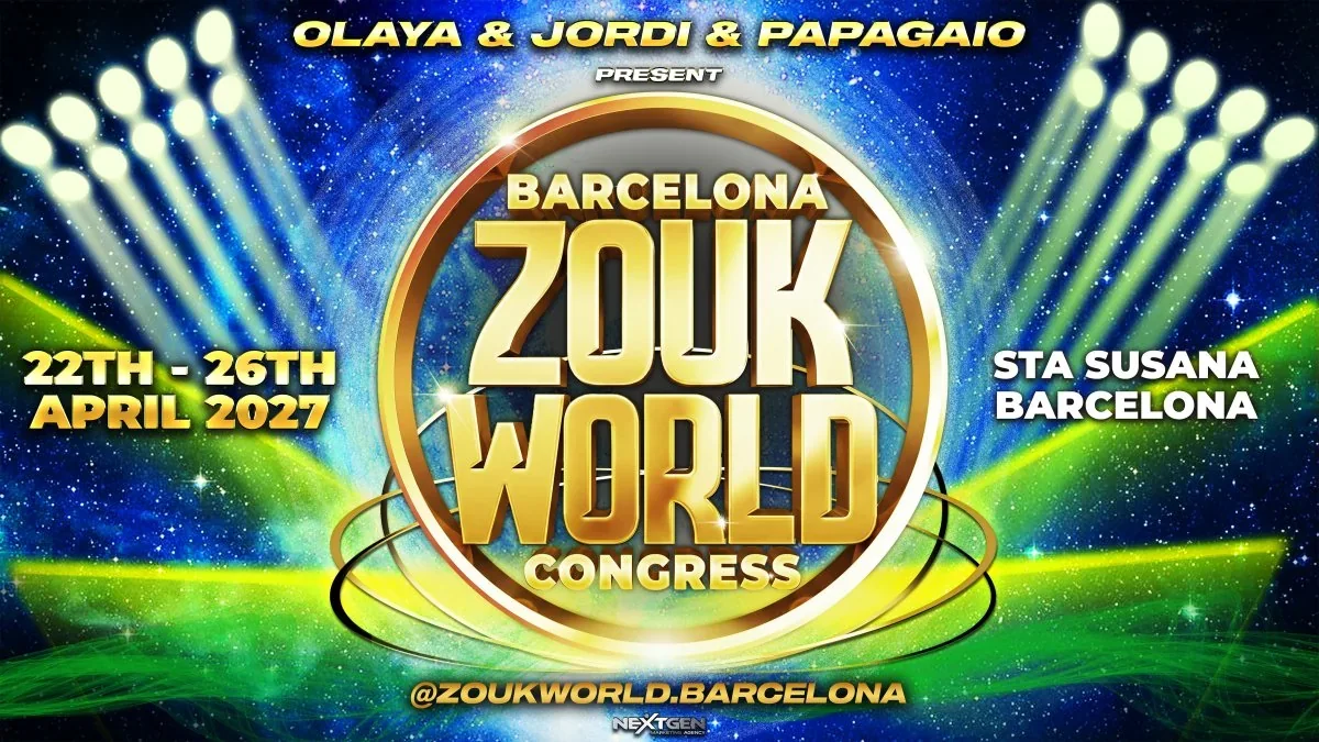 Zouk World Barcelona Congress · Originalflyer 22.–26. Apr. 2027